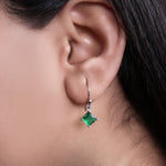 Load image into Gallery viewer, Pendientes de plata 925 con piedra verde esmeralda para mujer | Regalo