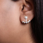 将图像加载到图库查看器中, 925 Silver Heart Stud Earrings with Cubic Zirconia for Women