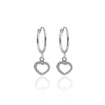 将图像加载到图库查看器中, 925 Silver Heart Hoop Earrings for Women | Dainty Jewelry