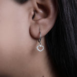将图像加载到图库查看器中, 925 Silver Heart Hoop Earrings for Women | Dainty Jewelry