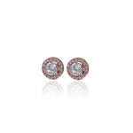 将图像加载到图库查看器中, Rose gold plating Stud Earrings with Cubic Zirconia | Women's Jewelry Gift