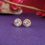 将图像加载到图库查看器中, gold plating Stud Earrings with Cubic Zirconia | Women's Jewelry Gift