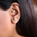 将图像加载到图库查看器中, gold plating Stud Earrings with Cubic Zirconia | Women's Jewelry Gift