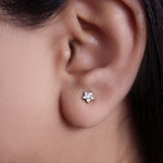 将图像加载到图库查看器中, 925 Silver Cubic Zirconia Flower Stud Earrings for Women