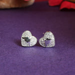 将图像加载到图库查看器中, 925 Silver Heart Stud Earrings | Cubic Zirconia | For Women