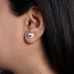 将图像加载到图库查看器中, 925 Silver Heart Stud Earrings | Cubic Zirconia | For Women