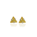 Load image into Gallery viewer, Yellow Trillion Cut Stud Earrings | gold plating Plated | Women's Jewelry