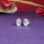 将图像加载到图库查看器中, Silver Oval Stud Earrings for Women | Daily Wear | Gift