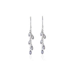 Load image into Gallery viewer, Silver Dangle Earrings with CZ Stones | Women's Elegant Jewelry