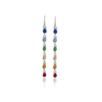 Load image into Gallery viewer, Rainbow Gemstone Drop Earrings | 925 Sterling Silver | For Women