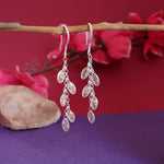 将图像加载到图库查看器中, Silver Dangle Earrings with Brown Gemstones for Women | Gift