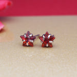 将图像加载到图库查看器中, 925 Silver Red Gemstone Stud Earrings for Women | Gift Jewelry