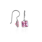 将图像加载到图库查看器中, Silver Pink Gemstone Square Earrings for Women | Dangle Jewelry