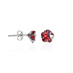 Load image into Gallery viewer, 925 Silver Red Gemstone Stud Earrings for Women | Gift Jewelry| High Polish