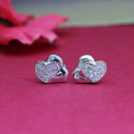 将图像加载到图库查看器中, 925 Silver Heart Stud Earrings | Diamond CZ for Women