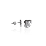 将图像加载到图库查看器中, 925 Silver Heart Stud Earrings | Diamond CZ for Women