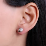 将图像加载到图库查看器中, 925 Silver Heart Stud Earrings | Diamond CZ for Women
