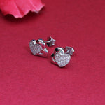 将图像加载到图库查看器中, 925 Silver Heart Stud Earrings | Diamond CZ for Women