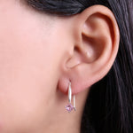 将图像加载到图库查看器中, 925 Silver Pink Square Stone Earrings for Women | Gift