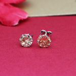 将图像加载到图库查看器中, Silver Champagne Zirconia Stud Earrings | Women's Jewelry Gift