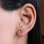 将图像加载到图库查看器中, Silver Champagne Zirconia Stud Earrings | Women's Jewelry Gift