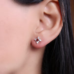将图像加载到图库查看器中, 925 Silver Red Gemstone Stud Earrings for Women | Gift