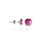 Load image into Gallery viewer, Ruby Stud Earrings in Silver | Gemstone Jewelry for Women