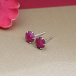 将图像加载到图库查看器中, Ruby Stud Earrings in Silver | Gemstone Jewelry for Women