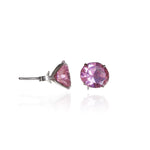 将图像加载到图库查看器中, Pink Gemstone Stud Earrings | Silver | For Women | Gift