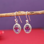 将图像加载到图库查看器中, 925 Silver Amethyst Drop Earrings for Women | Gemstone Jewelry