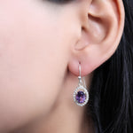 将图像加载到图库查看器中, 925 Silver Amethyst Drop Earrings for Women | Gemstone Jewelry