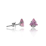 将图像加载到图库查看器中, Silver Pink Trillion Stud Earrings for Women | Gift Jewelry