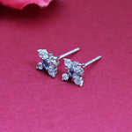 将图像加载到图库查看器中, 925 Silver Flower Stud Earrings with Purple Gemstone | Gift
