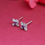 将图像加载到图库查看器中, 925 Silver Stud Earrings with Purple Gemstones | For Women