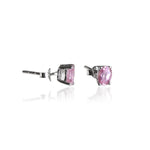 Load image into Gallery viewer, Pink Sapphire Stud Earrings in Sterling Silver | For Women