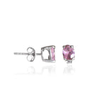 将图像加载到图库查看器中, 925 Silver Pink Sapphire Stud Earrings for Women | Gift Jewelry