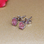 将图像加载到图库查看器中, 925 Silver Pink Sapphire Stud Earrings for Women | Gift Jewelry