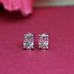 将图像加载到图库查看器中, Silver Stud Earrings with Peach Stone | Women's Jewelry Gift