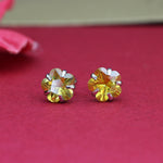 Load image into Gallery viewer, 925 Silver Citrine Stud Earrings | Gemstone Jewelry for Women