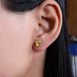 Load image into Gallery viewer, 925 Silver Citrine Stud Earrings | Gemstone Jewelry for Women