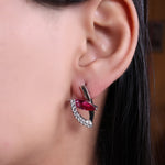 Load image into Gallery viewer, 925 Silver Ruby Earrings for Women | Gemstone Jewelry Gift