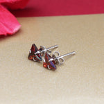 Load image into Gallery viewer, 925 Silver Garnet Trillion Stud Earrings for Women | Gift