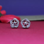 将图像加载到图库查看器中, 925 Silver Flower Stud Earrings | Diamond-Cut | Women's Gift