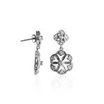 将图像加载到图库查看器中, Silver Flower Earrings with Diamonds for Women | Dangle Earrings