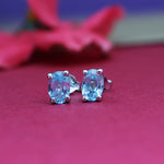 将图像加载到图库查看器中, 925 Silver Blue Topaz Stud Earrings for Women | Gift Jewelry
