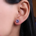 将图像加载到图库查看器中, 925 Silver Purple Stud Earrings for Women | Gift Jewelry
