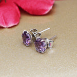 将图像加载到图库查看器中, 925 Silver Purple Stud Earrings for Women | Gift Jewelry