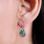 将图像加载到图库查看器中, 925 Silver Green Onyx Drop Earrings for Women | Gift Jewelry