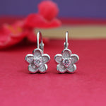 将图像加载到图库查看器中, 925 Silver Flower Leverback Earrings for Women | Floral Jewelry