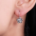 将图像加载到图库查看器中, 925 Silver Flower Leverback Earrings for Women | Floral Jewelry